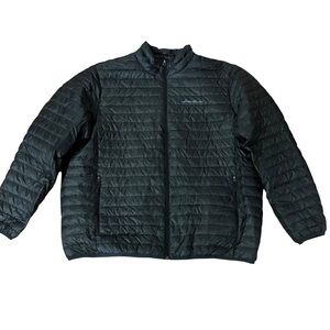 Eddie Bauer 650 Fill Jacket SZ XXL Black Ultralight Easy To Pack Down Insulation